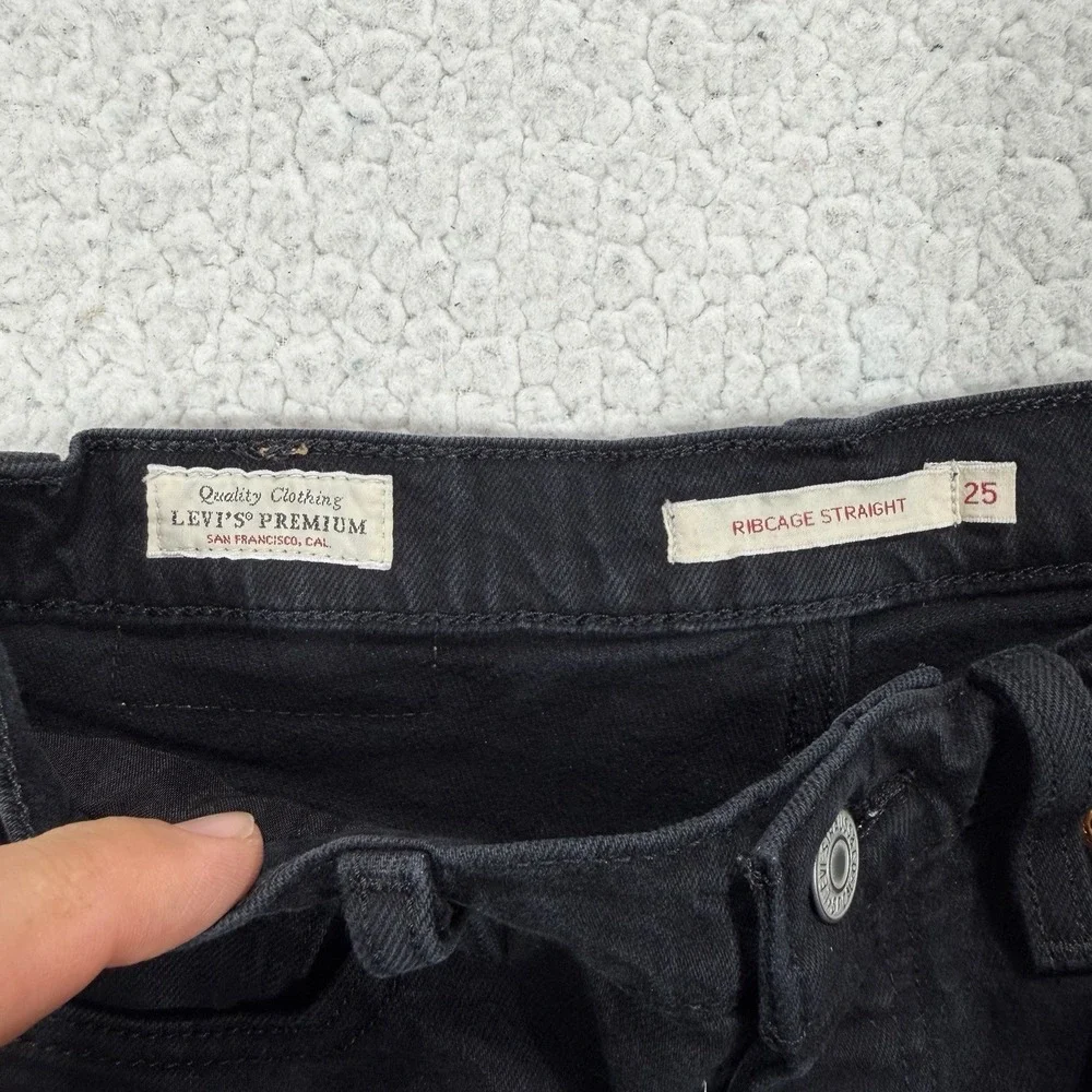 Levi's Premium Ribcage Straight Jeans Womens 25 (25x28) Streetwear Grunge Casual